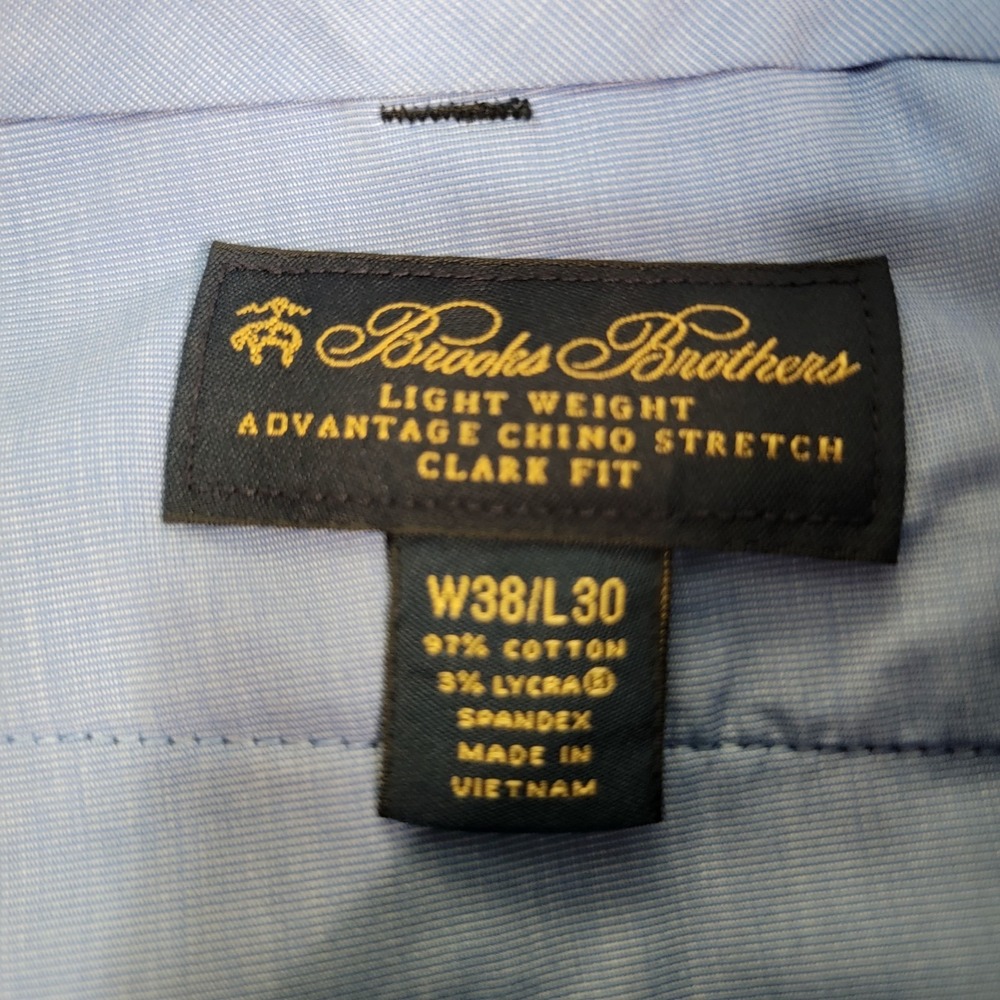 New Brooks Brothers Advantage Chino Stretch Pants Mens 38x30 Black Clark Fit - Picture 9 of 12